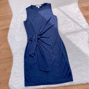 Michal Kors NWOT Women's Sleeveless Shift Dress, Tie Waist, Navy, Size S